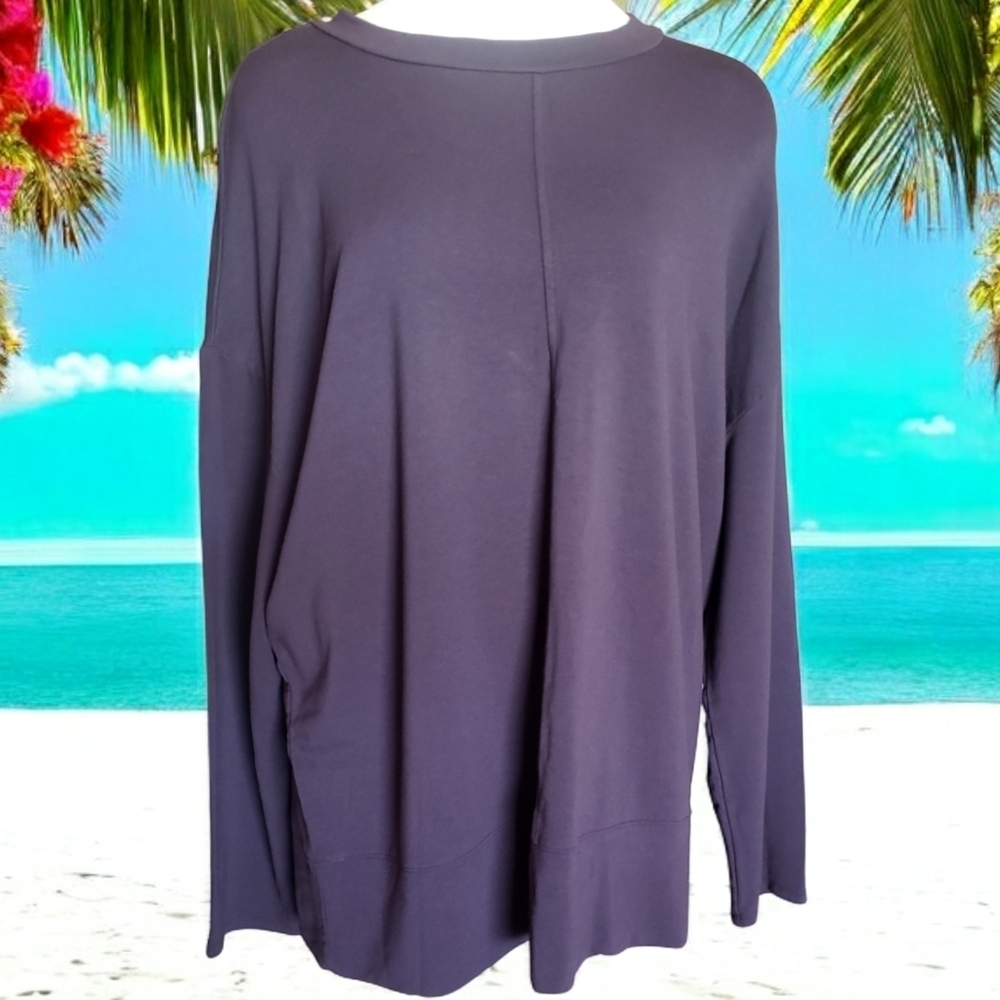 J. Jill Top Wearever Collection Purple Womens XL Athleisure Tunic Pullover